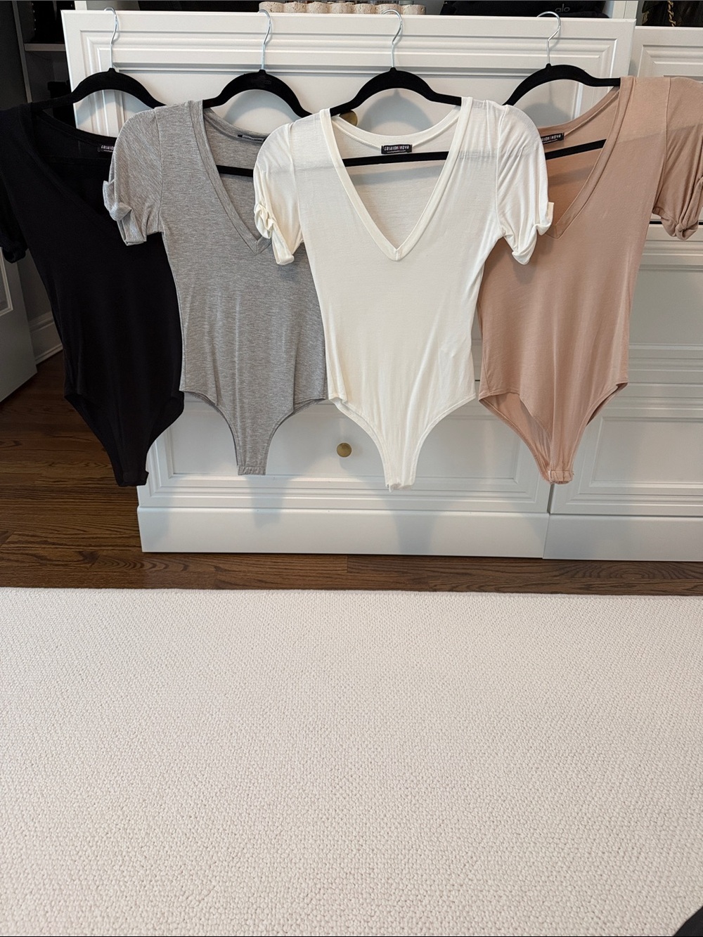 Fashion Nova V-Neck Short Sleeve Bodysuit - set of 4